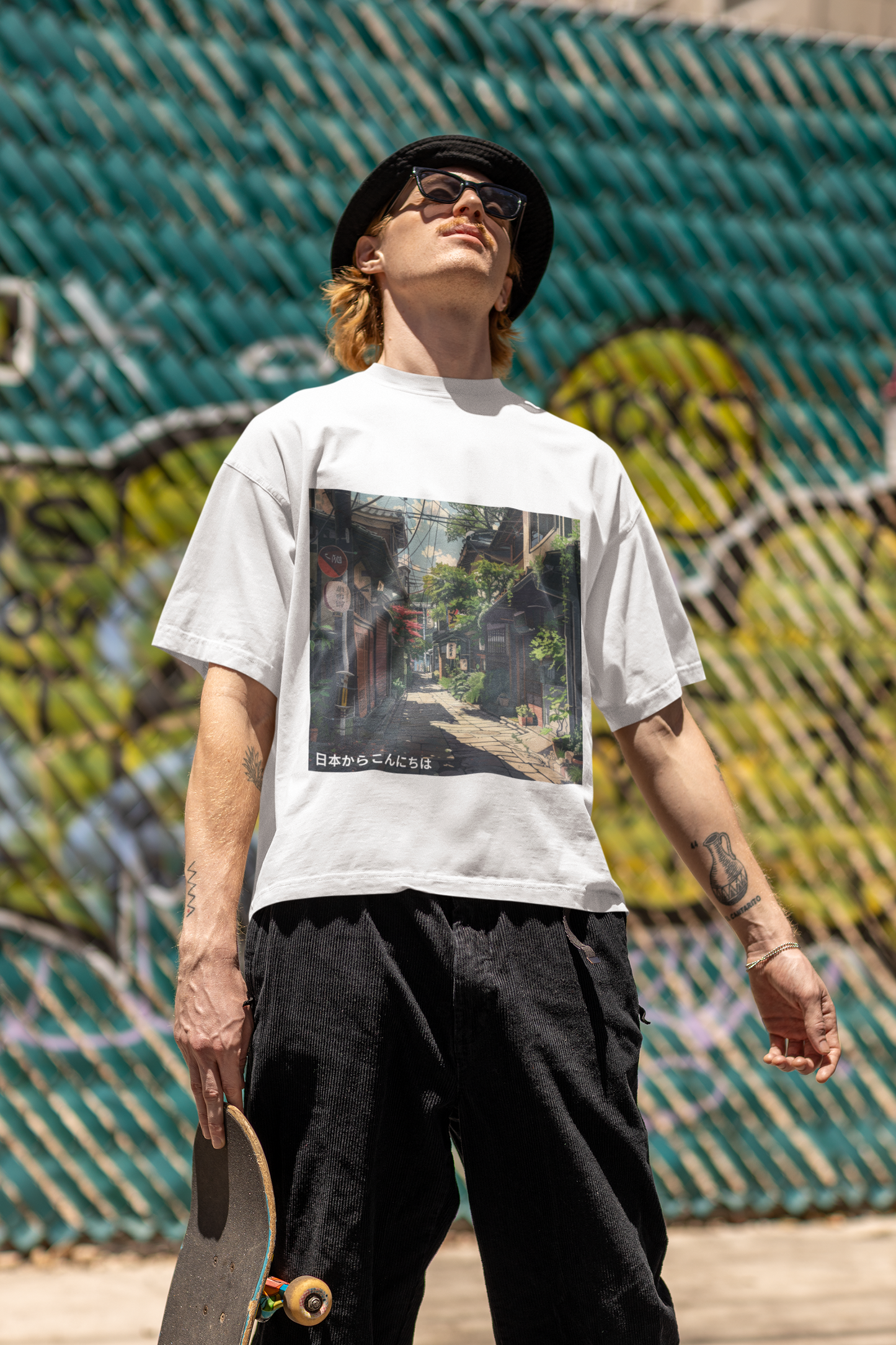 Hello from Japan Oversized Round Neck T-Shirt